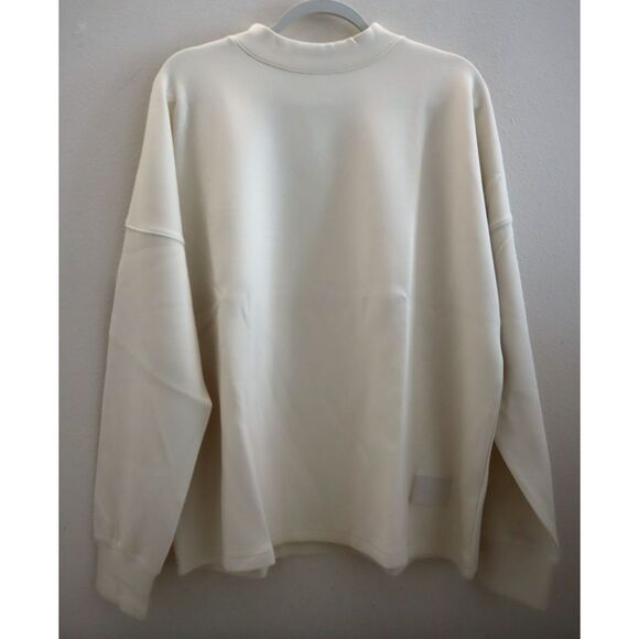 VEILED New York Women's Sz S Ivory Mock Neck Lounge Sweatshirt - Picture 2 of 13